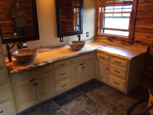 Live edge rustic kitchen countertop design